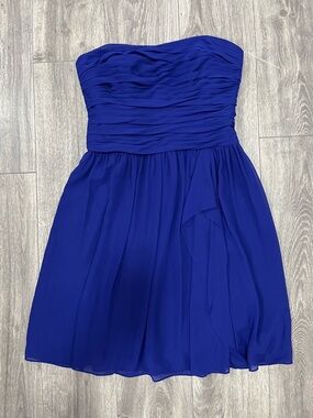Ralph Lauren Strapless Cobalt Blue Chiffon Dress